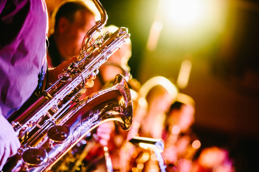Jazz musicians on a lounge stage